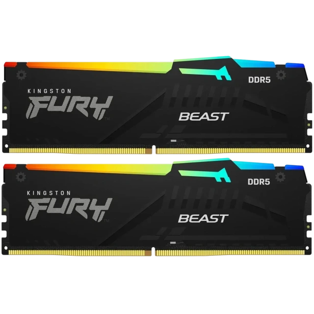 Оперативная память DDR5 16 Gb 5600 MHz Kingston FURY Beast RGB AMD Black (KF556C36BBEAK2-16) купить! 