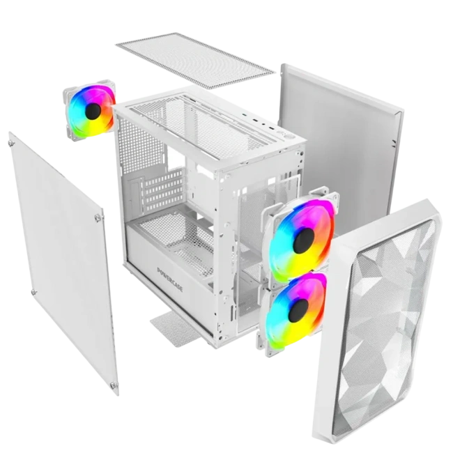 Компьютерный корпус Powercase Mistral Micro A3W TG ARGB White (CMMAW-A3) купить! 
