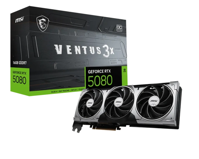 Видеокарта MSI GeForce RTX 5080 16G VENTUS 3X OC (G5080-16V3C), Retail купить! 