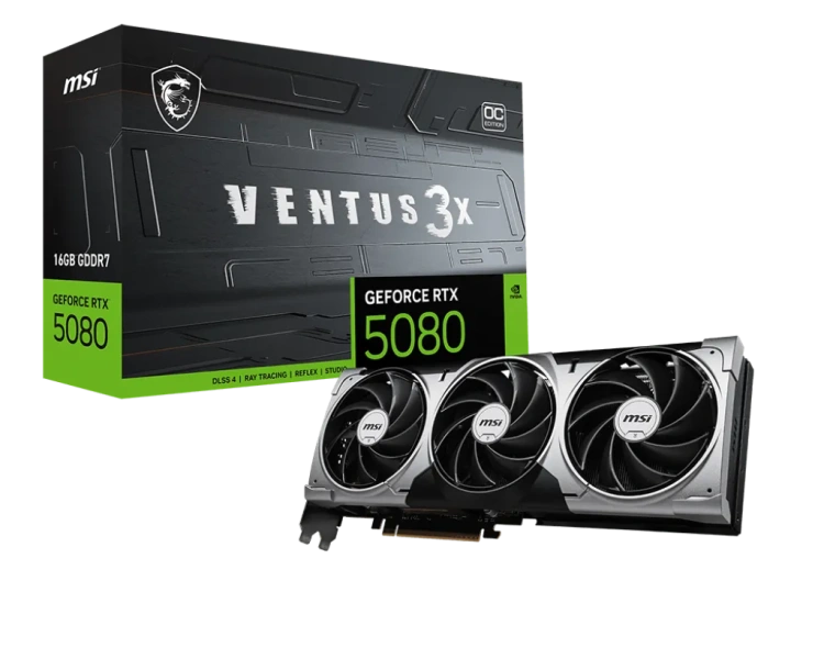 Видеокарта MSI GeForce RTX 5080 16G VENTUS 3X OC (G5080-16V3C), Retail купить! 