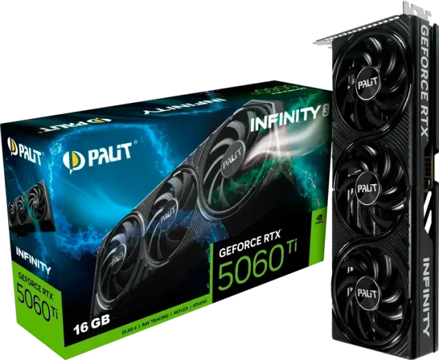 Видеокарта Palit GeForce RTX 5060 Ti Infinity 3 (NE7506T019T1-GB2061S) купить! 