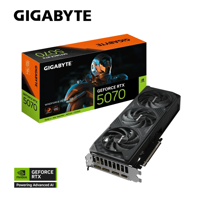 Видеокарта Gigabyte GeForce RTX 5070 WINDFORCE OC SFF 12Gb (GV-N5070WF3OC-12GD), Retail купить! 