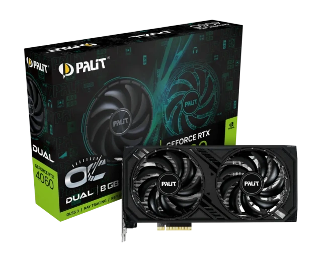 Видеокарта Palit GeForce RTX 4060 DUAL OC (NE64060T19P1-1070D), Retail купить! 