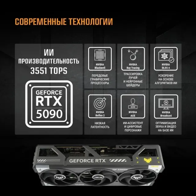 Видеокарта ASUS GeForce RTX 5090 TUF Gaming (TUF-RTX5090-32G-GAMING) купить! 