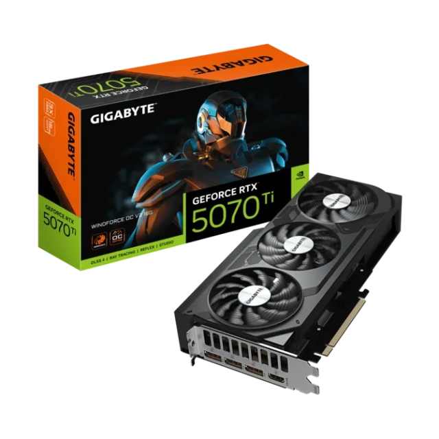Видеокарта Gigabyte GeForce RTX 5070 Ti  WINDFORCE OC V2 16Gb (GV-N507TWF3OCV2-16GD) купить! 