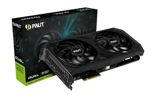 Видеокарта Palit GeForce RTX 4060 DUAL (NE64060019P1-1070D), Retail купить! 