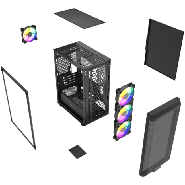 Компьютерный корпус Powercase Mistral Micro EM22 TG FRGB Black (CMMEM22B-L4) купить! 
