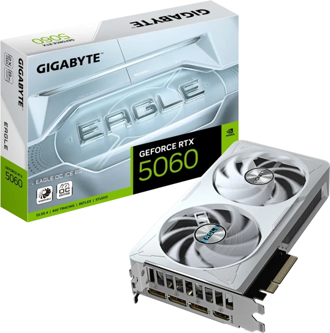Видеокарта GIGABYTE GeForce RTX 5060 EAGLE ICE OC (GV-N5060EAGLEOC ICE-8GD) купить! 
