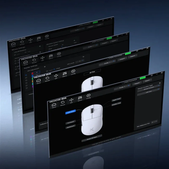 Мышь беспроводная mchose A7 PRO, радиоканал/bluetooth, 8KHz, белая