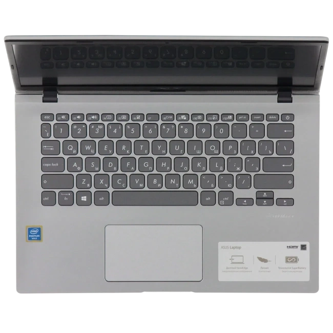 Ноутбук Asus F409FA-EK575T (Pentium Gold 5405U/14"/FHD/4GB/128GB SSD/HD 520/Wi-Fi/BT/Win 10 H) 90NB0MS1-M08680 Silver - фото