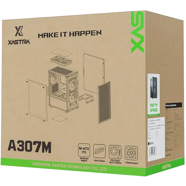 Компьютерный корпус XASTRA A307M 3FRGB TG Black (A307M-3FC12F) купить! 