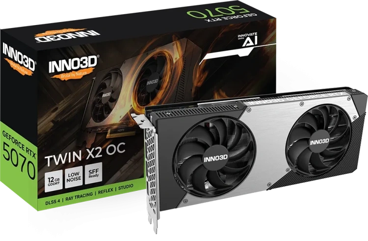 Видеокарта INNO3D GeForce RTX 5070 X2 OC 12Gb (N50702-12D7X-195064N), Retail купить! 