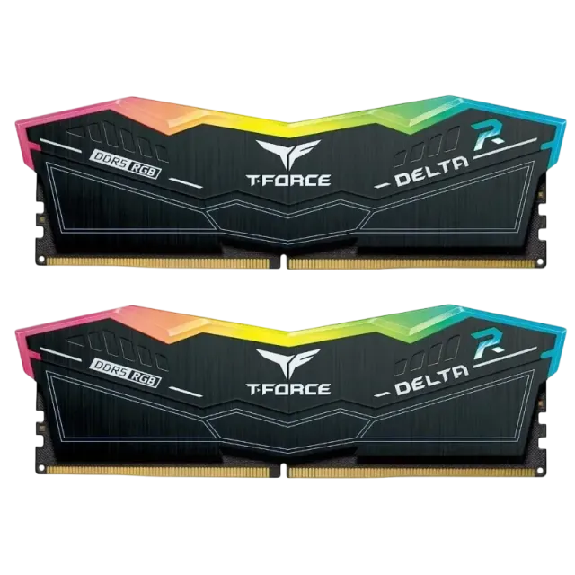 Оперативная память DDR5 64 ГБ 6000 МГц Team Group T-FORCE DELTA RGB Black (FF3D564G6000HC38ADC01) модулей 2 шт. купить! 