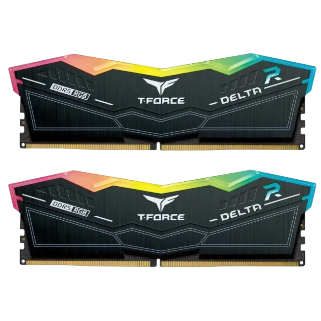 Оперативная память DDR5 64 ГБ 6000 МГц Team Group T-FORCE DELTA RGB Black (FF3D564G6000HC38ADC01) модулей 2 шт. купить! 