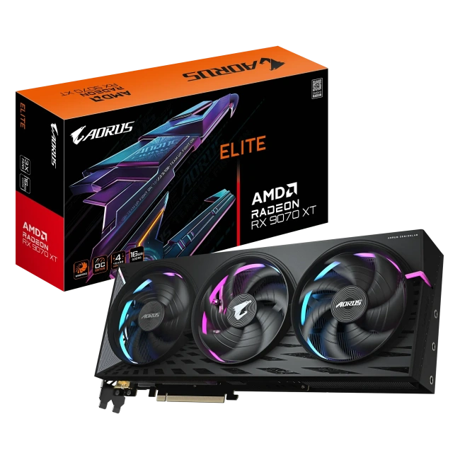 Видеокарта Gigabyte Radeon RX 9070 XT AORUS ELITE OC 16Gb (GV-R9070XTAORUS E-16GD), Retail купить! 