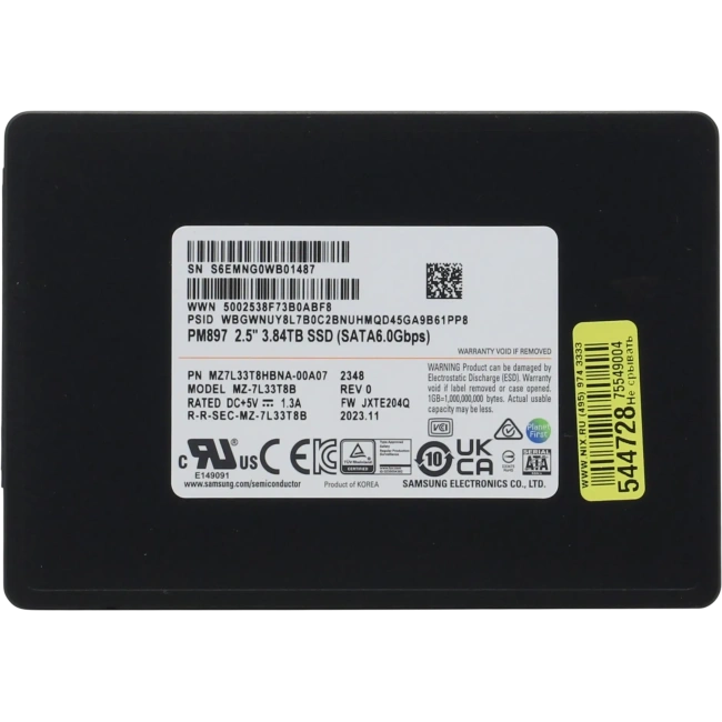Твердотельный накопитель Samsung 3840 Gb ENTEPRISE MZ7L33T8HBNA-00A07 OEM купить! 