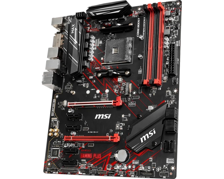 Материнская плата AMD B450 SAM4 ATX MSI B450 GAMING PLUS MAX купить! 