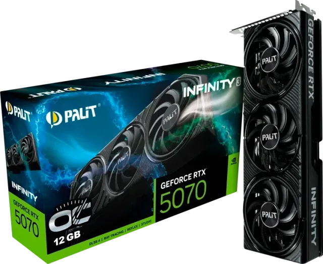 Видеокарта Palit GeForce RTX 5070 Infinity 3 OC (NE75070S19K9-GB2050S), Retail купить! 