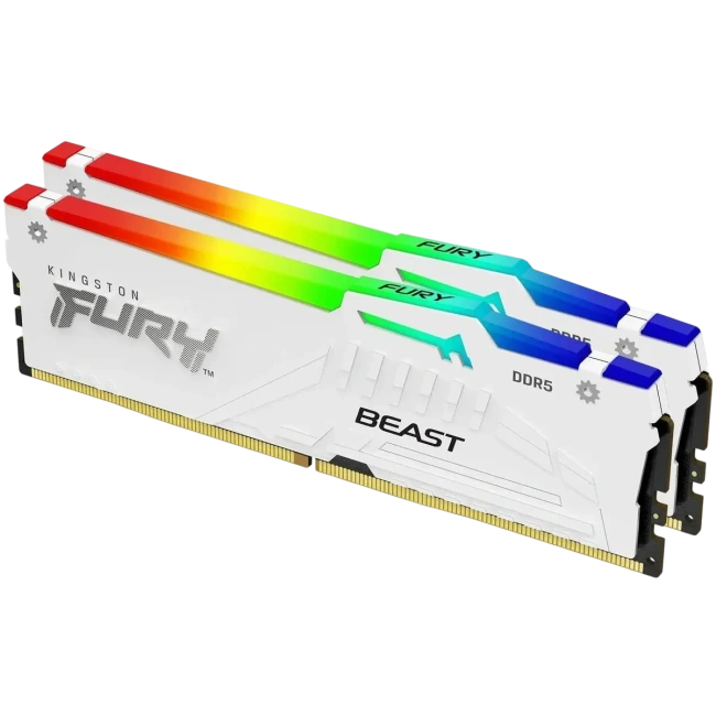 Оперативная память DDR5 64 Gb 5600 MHz Kingston FURY Beast AMD RGB White (KF556C36BWEAK2-64) купить! 