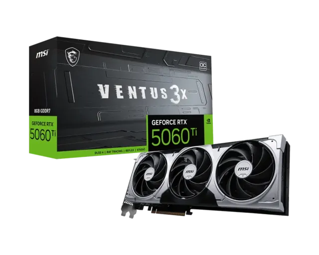 Видеокарта MSI GeForce RTX 5060 Ti 8G VENTUS 3X OC (G506T-8V3C), Retail купить! 