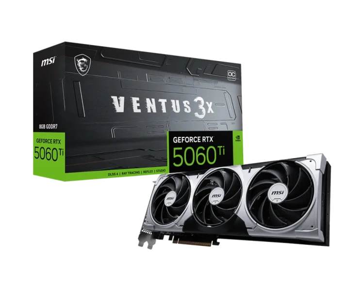 Видеокарта MSI GeForce RTX 5060 Ti 8G VENTUS 3X OC (G506T-8V3C), Retail купить! 