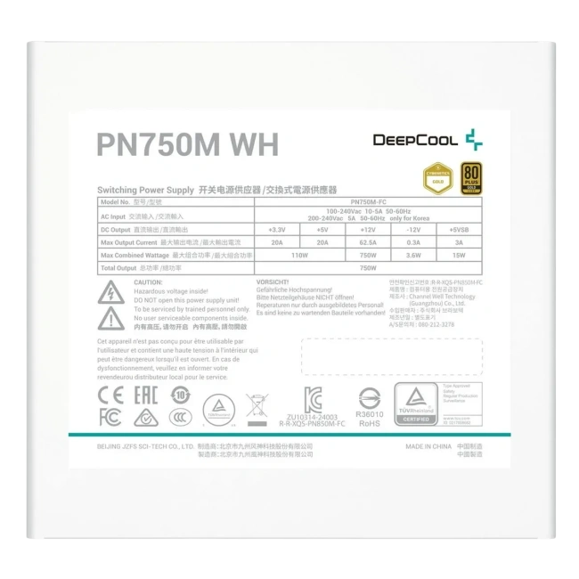 Блок питания Deepcool 750W PN750M White (R-PN750M-FC0W-WGEU) 16 Pin (PCIe 5.0 Connector Cable Details) купить! 