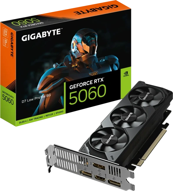 Видеокарта Gigabyte GeForce RTX 5060 D7 Low Profile 8Gb (GV-N5060D7-8GL) купить! 