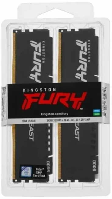 Оперативная память DDR5 32 ГБ 5200 МГц Kingston FURY Beast Black (KF552C40BBK2-32) модулей 2 шт. купить! 