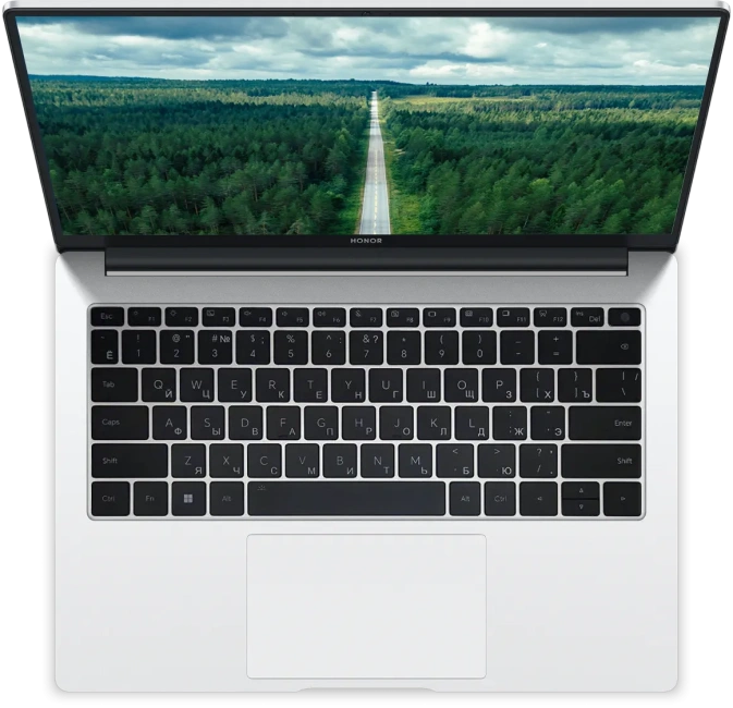 Ноутбук HONOR MagicBook X14 Plus 2024 (Ryzen 7 8845HS/14"/2.8K (2880x1800)/16 Гб/512 Гб SSD/Radeon 780M/Win 11 Home) Silver - фото