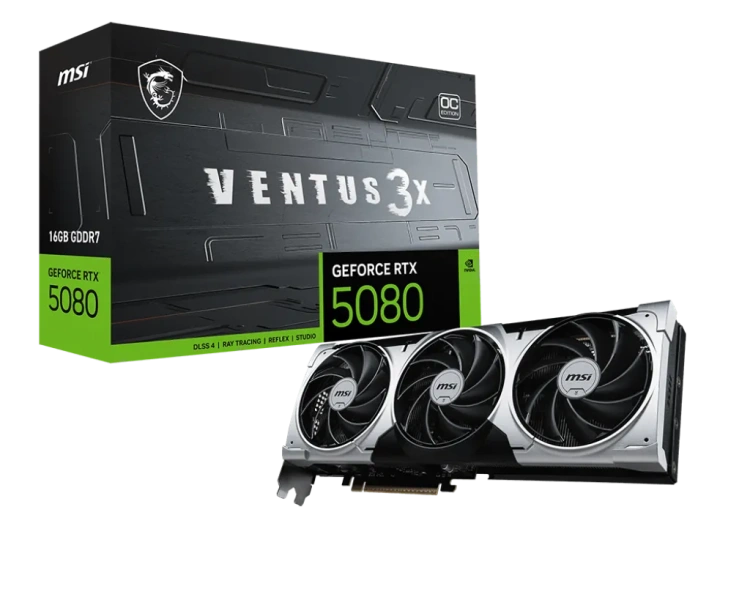 Видеокарта MSI GeForce RTX 5080 16GB VENTUS 3X OC PLUS (G5080-16V3CP) купить! 