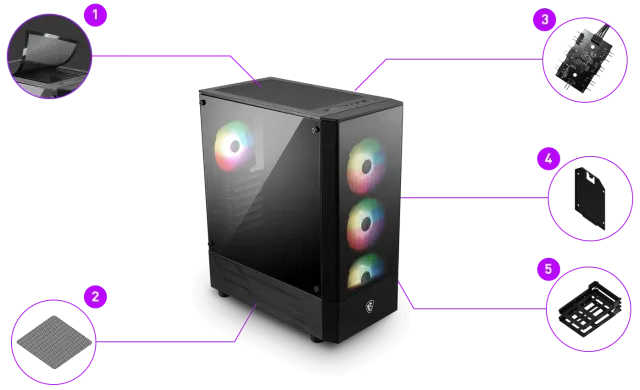 Компьютерный корпус MSI MAG FORGE 112R ARGB TG (306-7G16X23-809) Black купить! 