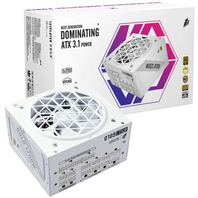 Блок питания 1STPLAYER 1200W NGDP GOLD White (HA-1200BA4-WH) 16 Pin (PCIe 5.1 Connector Cable Details) купить! 
