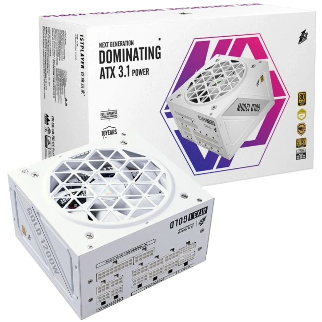 Блок питания 1STPLAYER 1200W NGDP GOLD White (HA-1200BA4-WH) 16 Pin (PCIe 5.1 Connector Cable Details) купить! 