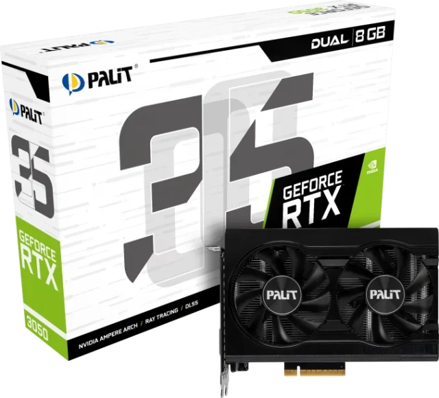 Видеокарта Palit GeForce RTX 3050 Dual V1 8Gb (NE63050018P1-1070D V1) купить! 