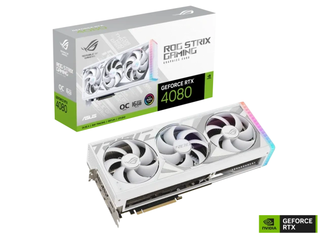 Видеокарта ASUS GeForce RTX 4080 ROG STRIX GAMING OC White 16GB (ROG-STRIX-RTX4080-O16G-WHITE), Retail купить! 