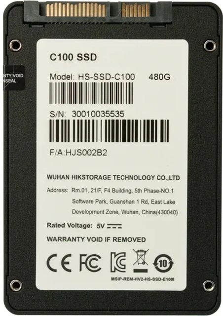 Твердотельный накопитель SSD 480 ГБ 2.5" SATA Hikvision (HS-SSD-C100/480G) купить! 