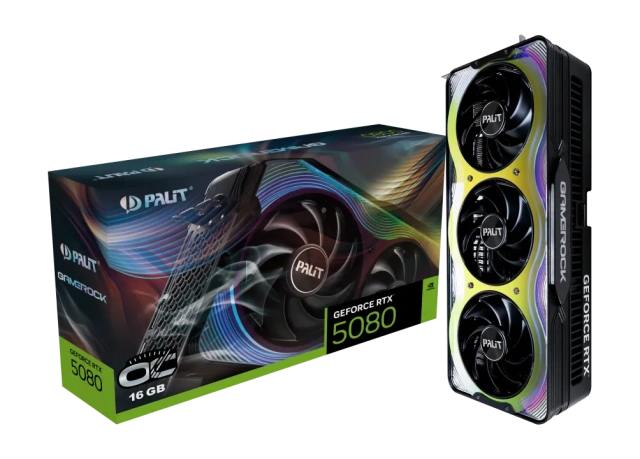 Видеокарта Palit GeForce RTX 5080 16GB GAMEROCK OC (NE75080T19T2-GB2030G), Retail купить! 
