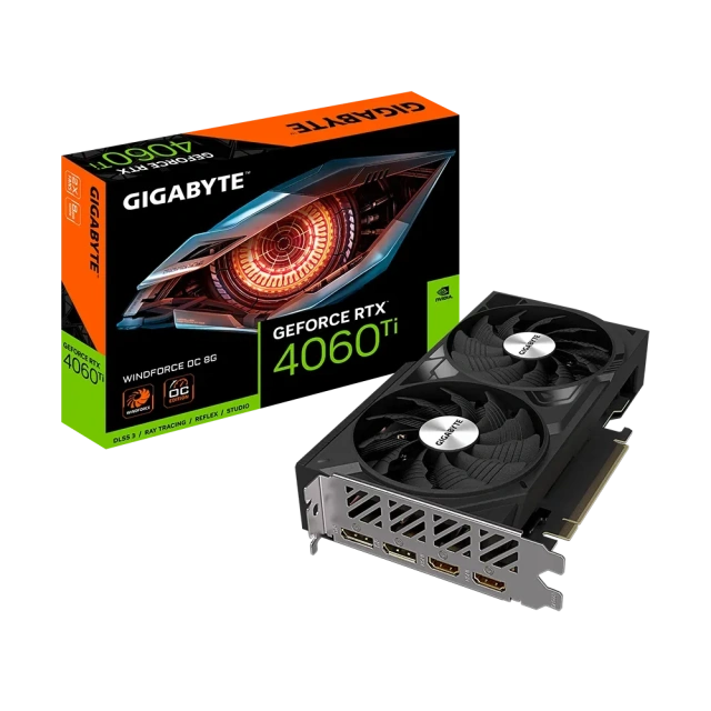 Видеокарта Gigabyte GeForce RTX 4060 TI 8GB WINDFORCE (GV-N406TWF2OC-8GD), Retail купить! 