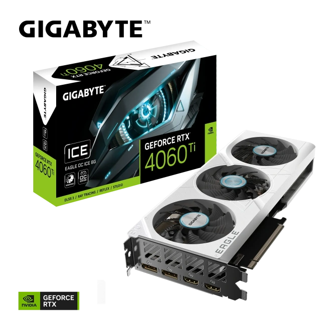 Видеокарта GIGABYTE GeForce RTX 4060 Ti EAGLE OC ICE (GV-N406TEAGLEOC ICE-8GD), Retail купить! 