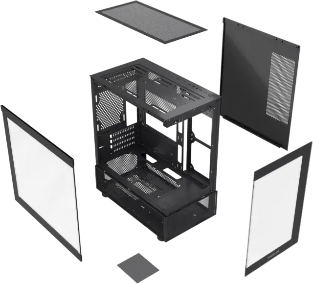 Компьютерный корпус Powercase Vision Micro M2 TG Black (CVMBM2-L0) купить! 