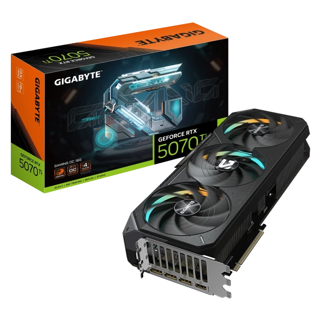 Видеокарта Gigabyte GeForce RTX 5070 Ti GAMING OC 16Gb (GV-N507TGAMING OC-16GD), Retail купить! 