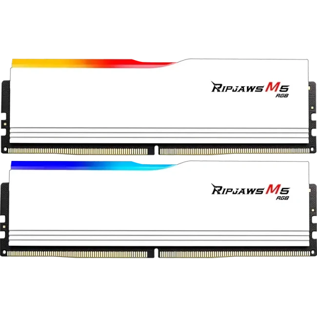 Оперативная память DDR5 96 Gb 6400 MHz G.Skill RIPJAWS M5 RGB White (F5-6400J3239F48GX2-RM5RW) купить! 