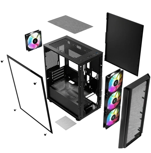 Компьютерный корпус XASTRA A402M 4ARGB Black (A402M-4FC12A-BK) купить! 