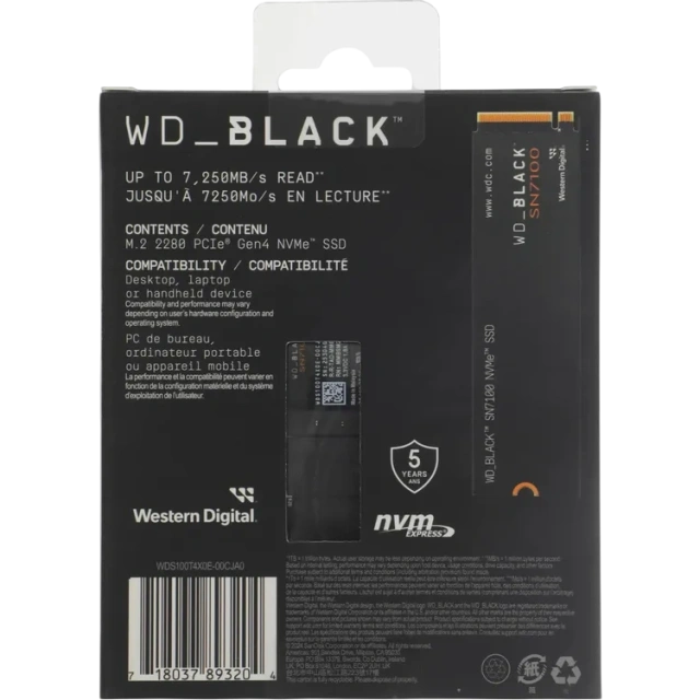 Накопитель SSD Western Digital 1000 Gb SN7100 Black (WDS100T4X0E) купить! 