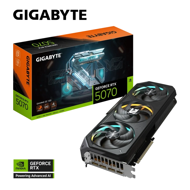 Видеокарта Gigabyte GeForce RTX 5070 GAMING OC 12G (GV-N5070GAMING OC-12GD), Retail купить! 