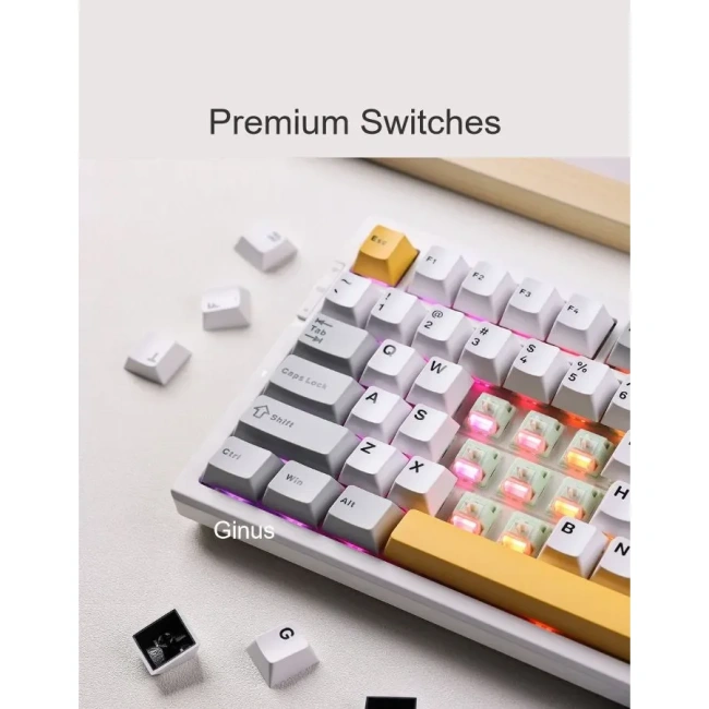 Фото - Механическая беспроводная клавиатура MCHOSE G75 PRO цвет-градиент фиолетовый, русская раскладка