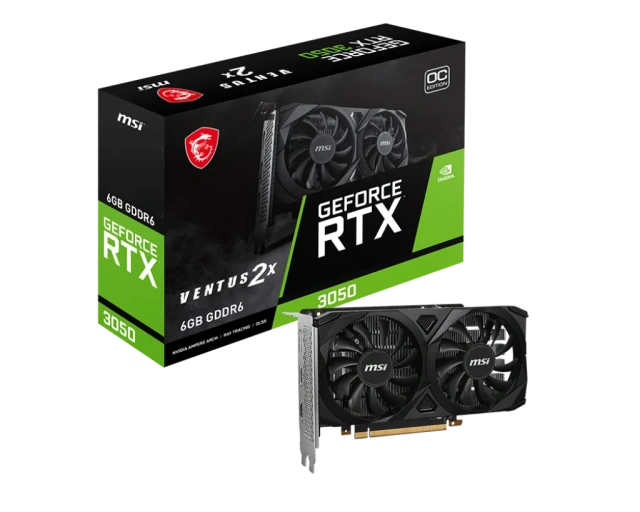 Видеокарта MSI GeForce RTX 3050 6Gb (RTX 3050 VENTUS 2X 6G OC) купить! 