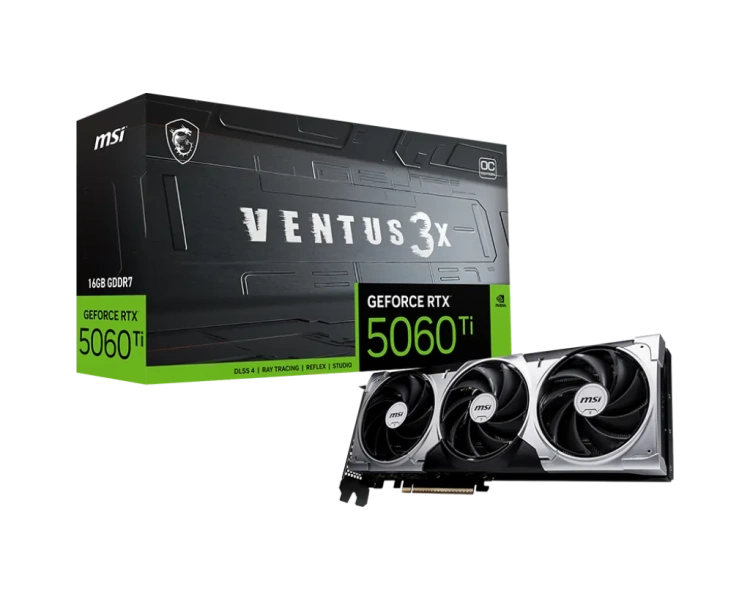 Видеокарта MSI GeForce RTX 5060 Ti 16G VENTUS 3X OC (G506T-16V3C), Retail купить! 