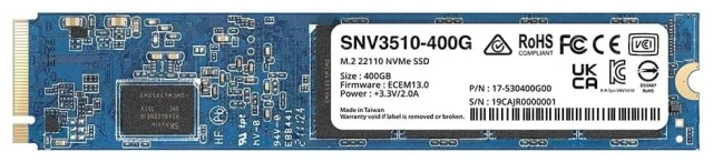Твердотельный накопитель SSD 400 ГБ M.2 NVMe Synology (SNV3510-400G) купить по выгодной цене! 