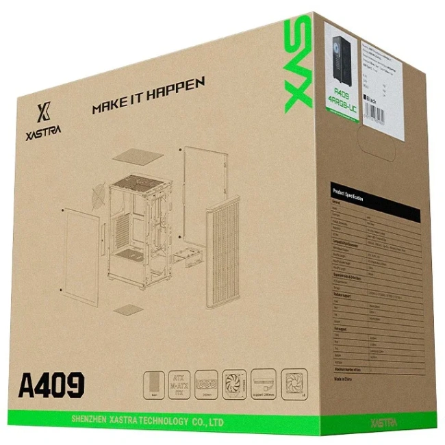 Компьютерный корпус XASTRA A409 4ARGB-UC Black (A409-4FС12A-UC) купить! 